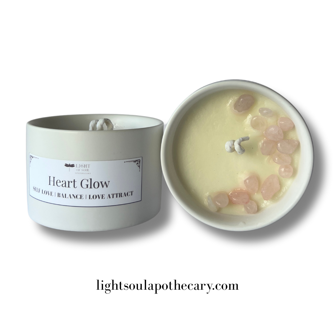 Heart Glow Rose Quartz Soy Candle