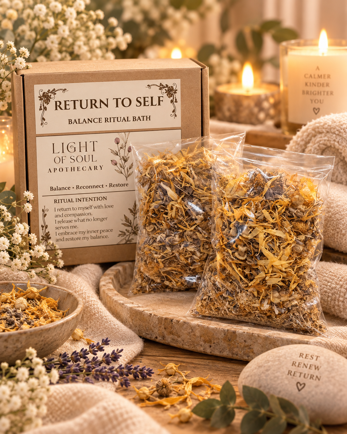 Return to Self Botanical Ritual Bath – Lavender & Chamomile Herbal Bath Tea