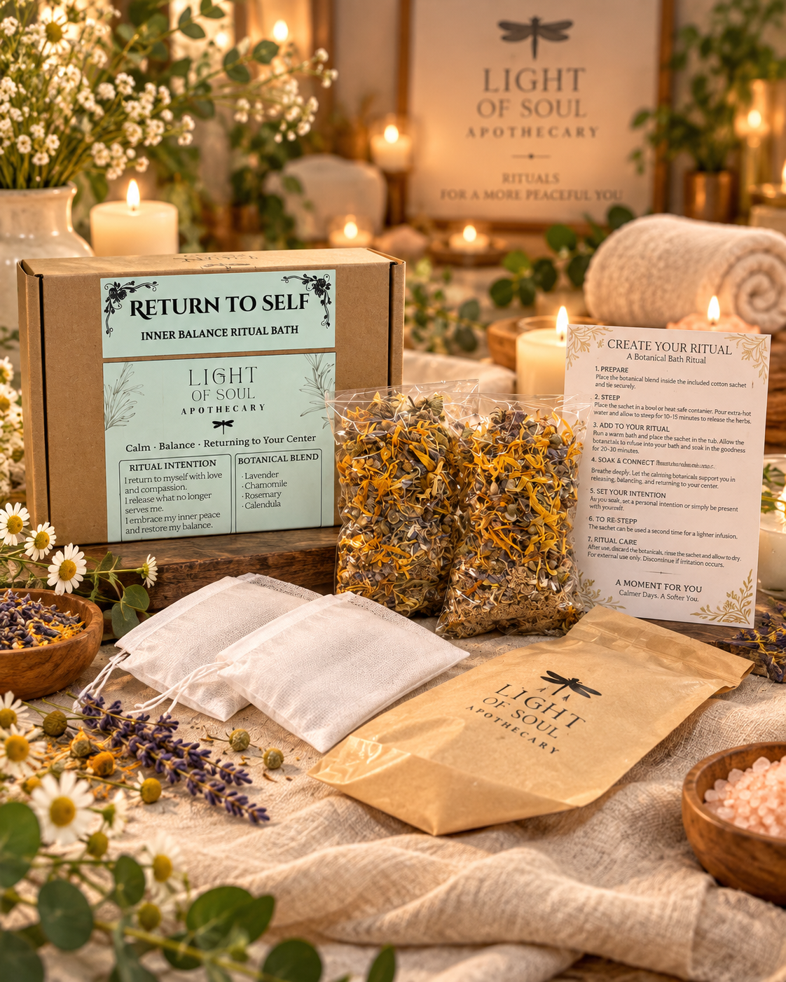 Return to Self Botanical Ritual Bath – Lavender & Chamomile Herbal Bath Tea